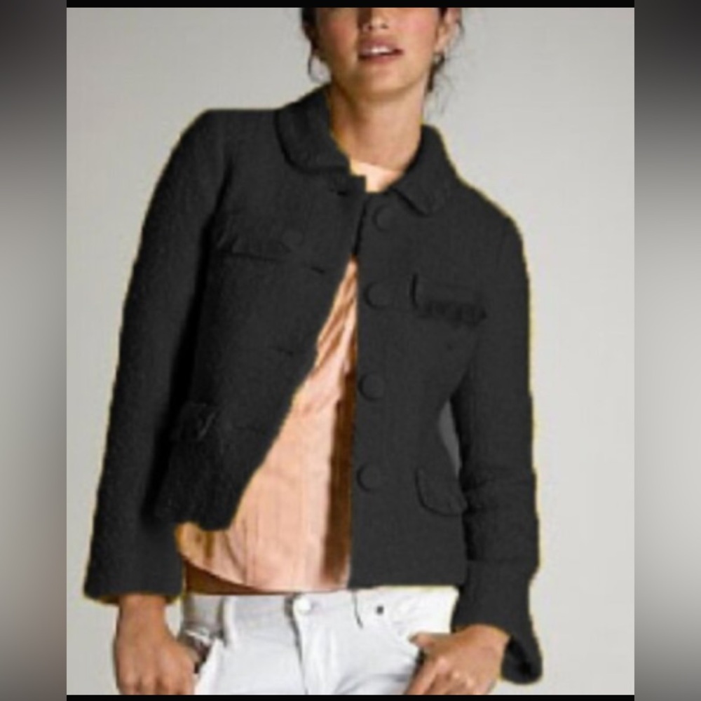 J Crew Women’s Boucle Tweed Penny Blazer Jacket 4 Wool Mohair Acryllic